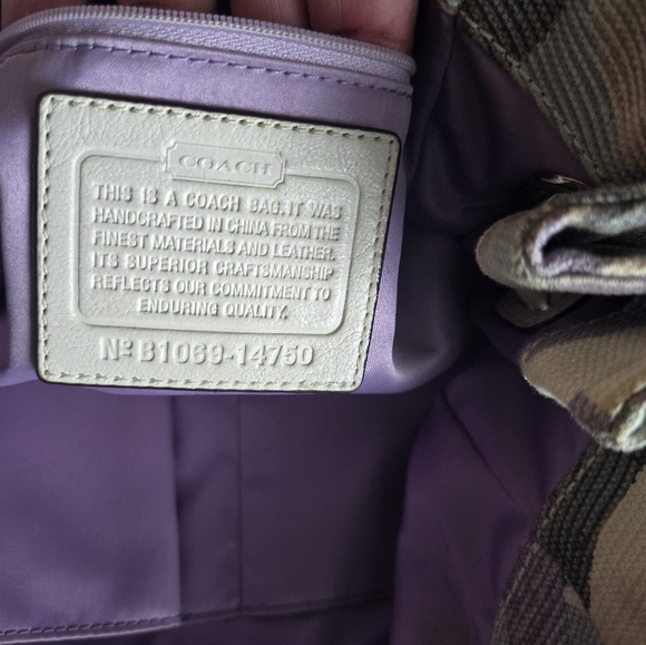 Coach Multocolor Shoulder Bag/ Leather Handles - Picture 3 of 8